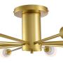 Modern Gold Sputnik Chandelier 6-Light Flush Mount Ceiling Light, Mid Century Pendant Lamp Lighting Fixture for Dining Room Living Room Bedroom Kitchen Cafe Bar