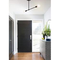 XiNBEi Lighting Semi Flush Light, 2 Light Semi Flush Mount Ceiling Light, Modern Sputnik Black Close to Ceiling with LED Bulb for Bedroom Living Room XB-SF1234-2-MBK-G30