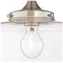 Schoolhouse Floating Ceiling Light Semi Flush Mount Fixture Brushed Nickel 12'' Wide Clear Glass for Bedroom Kitchen Living Room Hallway Bathroom - Regency Hill Schoolhouse Floating Ceiling Light Semi Flush Mount Fixture Brushed Nickel 12'' Wide Clear Glass for Bedroom Kitchen Living Room Hallway Bathroom - Regency Hill