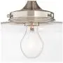 Schoolhouse Floating Ceiling Light Semi Flush Mount Fixture Brushed Nickel 12'' Wide Clear Glass for Bedroom Kitchen Living Room Hallway Bathroom - Regency Hill