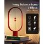 ALLOCACOC Heng Balance Lamp - Ellipse Magnetic Mid-air Switch USB Powered LED Lamp, Warm Eye-Care LED Lamp, Table Lamp, Decoration for Bedroom, Living Room, Dining Room and Office (red)