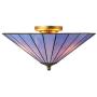 SUSUO Minimalist Blue Stained Glass Flush Mount Ceiling Fixture Art Deco Ceiling Light for Bedroom Dining Room Hallway Kitchen SUSUO Minimalist Blue Stained Glass Flush Mount Ceiling Fixture Art Deco Ceiling Light for Bedroom Dining Room Hallway Kitchen