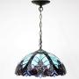 Tiffany Hanging Lamp W16H40 Inch Pendant Light Green Stained Glass Liaison Shade Chandelier Ceiling Fixture S160G WERFACTORY Decorate Dining Room LivingRoom Bedroom Study Office Cafe Bar Hallway Loft