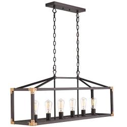 Zeyu 6-Light Dining Room Lighting Fixtures, Modern Island Lights for Kitchen, Oil Rubbed Bronze Finish, 101-6 ORB