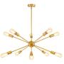 Sputnik Chandelier 10 Lights - Mobile Chandelier Lighting Fixture for Dining Room, Brushed Brass Ceiling Lighting for Bedroom,Hallway,Kitchen,Living Room