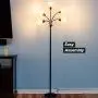 Brightech Medusa Modern LED Floor Lamp – Contemporary Multi Head Standing Reading Lamp for Living Room, Bedroom, Kids Room - Includes 5 LED Bulbs and 5 White & Colored Interchangeable Shades – Black
