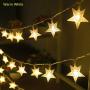 Xingpold Star String Lights Battery Operated Christmas Star Lights 50 LED 16.4 ft Color Changing Star Fairy Lights with Remote Dimmable Star Lights for Bedroom Kids Tent Christmas Garden Balcony Decor