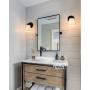 XiNBEi Lighting Wall Sconce, 1 Light Black Glass Vanity Wall Light for Bathroom & Hallway XB-W1235-1-MB