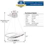 CHYING Modern Pendant Light with Irregular Ring Lights 40W LED Adjustable Chandelier 39.4 inch Ceiling Light Fixture for Dining Room Bedroom Living Room 39.4in Chrome