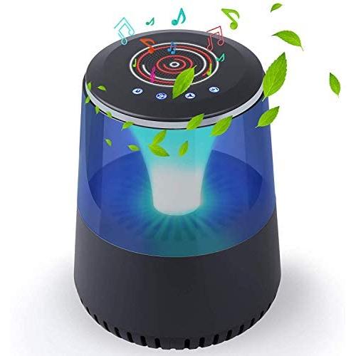HEPA Air Purifier for Small Room with True HEPA Filter, Sleep Mode, Night Light, Bluetooth Speaker