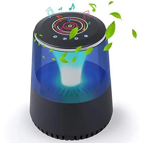 HEPA Air Purifier for Small Room with True HEPA Filter, Sleep Mode, Night Light, Bluetooth Speaker