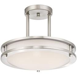 LB72130 LED Semi Flush Mount Ceiling Fixture, Antique Brushed Nickel Finish, 3000K Warm White, 1050 Lumens, Dimmable