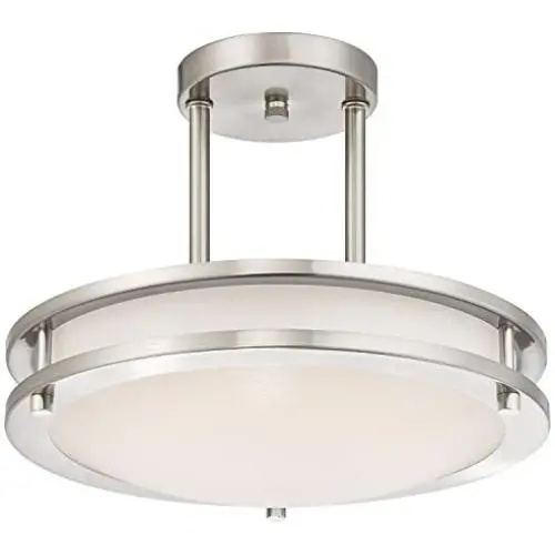 LB72130 LED Semi Flush Mount Ceiling Fixture, Antique Brushed Nickel Finish, 3000K Warm White, 1050 Lumens, Dimmable