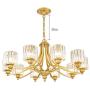 Modern Wrought Iron Chandeliers with Glass Crystal, American 8 Lights Chandeliers, Modern Iron Pendant Lights for Dining Room,Living Room,Kitchen,Office,Cafe,Restaurant
