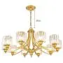Modern Wrought Iron Chandeliers with Glass Crystal, American 8 Lights Chandeliers, Modern Iron Pendant Lights for Dining Room,Living Room,Kitchen,Office,Cafe,Restaurant