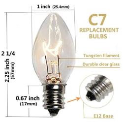 25Ft Clear Christmas Lights, C7 Vintage String Lights with 27 Clear Traditional Bulbs (2 Spare Bulbs), Outdoor Warm White Christmas Lights for Patio, Christmas, Cafe, Party Decor, Green Wire