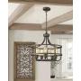 Zeyu 5-Light Industrial Round Chandelier, 20 Inch Farmhouse Kitchen Pendant Light for Dining Room, Oil Rubbed Bronze Finish, 9808-5P-R ORB