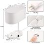 Miceshu Table Lamp for Bedroom, Touch Control Bedside Lamp with 3-Way Dimmable Dual USB Port Eye-Sight Protection, Linen Fabric Lampshade, Side Table Lamp for Bedroom, Living Room