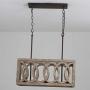 Vintage 3-Light Wood and Metal Farmhouse Pendant Light Fixture Kitchen Island Ceiling Lighting Chandelier (10555-3D)