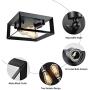 HMVPL 2-Lights Farmhouse Close to Ceiling Light, Black Semi Flush Mount Lighting Fixture Industrial Ceiling Lamp for Kitchen Island Dining Room Foyer Hallway Entry Bedroom