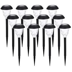 Azirier Solar Lights Outdoor Waterproof Security Lights Easy Install Garden Lights for Garden Path Walkway Light 12 Pack