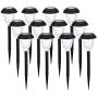 Azirier Solar Lights Outdoor Waterproof Security Lights Easy Install Garden Lights for Garden Path Walkway Light 12 Pack