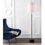 JONATHAN Y JYL6004A Crosby 66'' Adjustable Height Metal LED Floor Lamp Modern,Minimalist,Contemporary for Bedrooms, Living Room, Office, Reading, Brass/BlackMarble