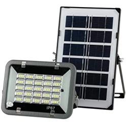 Solar Flood Light, Outdoor Dusk to Dawn Safety Light Spotlight with Remote Control, Suitable for Courtyard, Garden, Swimming Pool, Barn, Flagpole