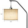DEWENWILS ARC Floor Lamps for living room, Modern Floor Lamp with 10W LED Dimmable Bulbs,Tall Lamp with White Linen Shade for Bedroom,Reading Room,Office,