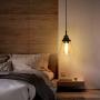 DEWENWILS Pendant Light Plug in, Transparent Glass Ceiling Light for Kitchen Living Room, Bedroom, Dining Hall, Bookroom, Plug Hanging Light with 15FT Adjustable Cord and On/Off Switch