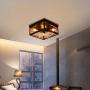 Miduxiy Flush Mount Ceiling Light Fixtures Farmhouse Lighting Fixture 4 Lights Wood Shade for Hallway Entryway Bedroom