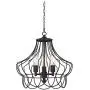Hansel Bronze Cage Plug in Swag Pendant Chandelier 19 1/2'' Wide Industrial LED Edison 3-Light Fixture for Dining Room House Foyer Kitchen Island Entryway Bedroom Living Room - Franklin Iron Works