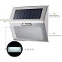 [Pack of 8] F-TECK Outdoor Stainless Steel LED Solar Step Light Wireless Super Bright Modern White Lamp Waterproof Lighting for Deck, Staircase, Walkway, Patio, Garden, Yard Auto On/Off Dusk to Dawn