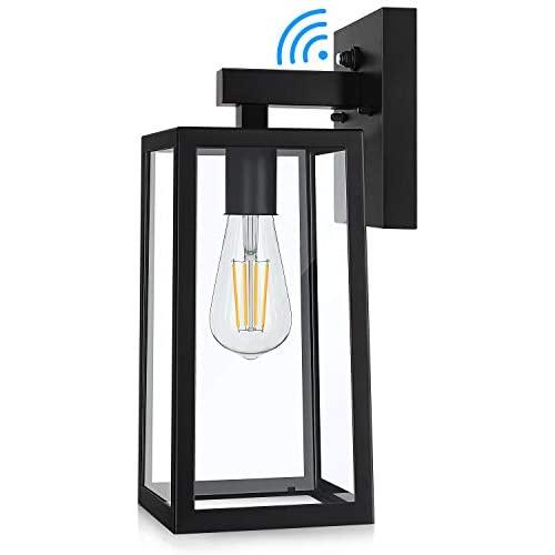 Dusk to Dawn Sensor Outdoor Wall Sconce, Exterior Wall Lantern Fixture with E26 Base Socket, Wall Mount Lights Anti-Rust Waterproof Matte Black Wall Lamp with Clear Glass Shade for Garage, Doorway Dusk to Dawn Sensor Outdoor Wall Sconce, Exterior Wall Lantern Fixture with E26 Base Socket, Wall Mount Lights Anti-Rust Waterproof Matte Black Wall Lamp with Clear Glass Shade for Garage, Doorway