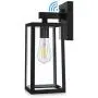 Dusk to Dawn Sensor Outdoor Wall Sconce, Exterior Wall Lantern Fixture with E26 Base Socket, Wall Mount Lights Anti-Rust Waterproof Matte Black Wall Lamp with Clear Glass Shade for Garage, Doorway