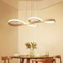Leniure White Musical Note LED Light Pendant Lamp Chandelier Lighting Fixture 30'' Wide 14'' Deep 4'' High, Warm White 3000K