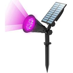 T-SUN Solar Spotlights, 4 LED Solar Waterproof Outdoor Landscape Lights, Auto-on/Auto-Off by Day, 180 Angle Adjustable for Tree, Patio, Yard, Garden, Driveway, Stairs, Pool Area(Purple-1Pack)