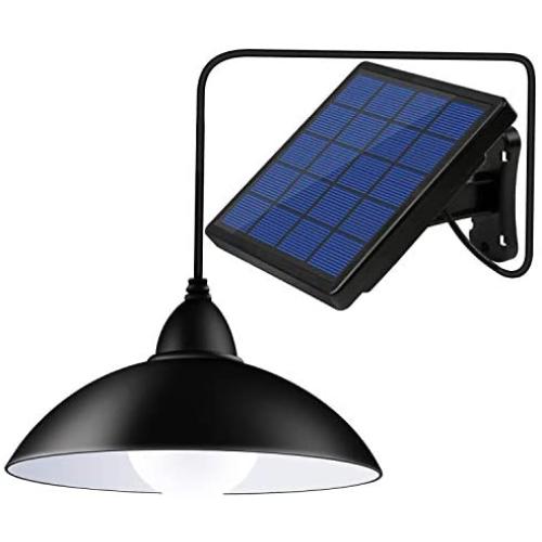 Bemexred Solar Lights Outdoor/Indoor,Remote Control Solar Powered Pendant Lights IP65 Waterproof,Auto On/Off Hanging Shed Lamp Dusk to Dawn for Barn Gazebo Storage Room Balcony Chicken Coop