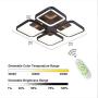 Leniure Black Square LED Light Ceiling Lamp Contemporary Chandelier Lighting Fixture 18'' Wide 18'' Deep 4'' High, Dimmable