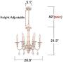 OSAIRUOS French Country Candle-Style Chandelier, Handmade White Distressed Wood Lighting Ceiling Light Fixture Pendant Lamp Chandeliers for Dining Living Room Bathroom W20.8