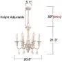 OSAIRUOS French Country Candle-Style Chandelier, Handmade White Distressed Wood Lighting Ceiling Light Fixture Pendant Lamp Chandeliers for Dining Living Room Bathroom W20.8