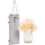 Set of Two Lighted Sconces Country Rustic Mason Jar Wall Sconce HANGING MASON JAR SCONCES WITH LED FAIRY LIGHTS