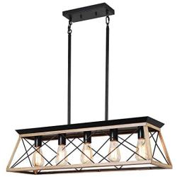 XIPUDA Farmhouse Chandelier Kitchen Island Lighting Linear Pendant Light Fixture Antique Industrial Metal Dinning RoomChandeliers