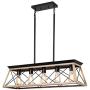 XIPUDA Farmhouse Chandelier Kitchen Island Lighting Linear Pendant Light Fixture Antique Industrial Metal Dinning RoomChandeliers