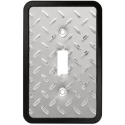 Diamond Plate Single Toggle Switch Wall Plate / Switch Plate / Cover, Packaging may Vary