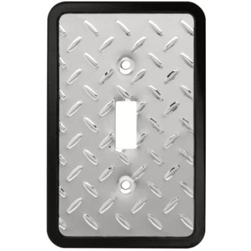 Diamond Plate Single Toggle Switch Wall Plate / Switch Plate / Cover, Packaging may Vary
