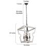 LOG BARN Farmhouse Chandelier Light Fixture Dining Room, 4-Light Wood Lantern Pendant Lighting for Kitchen Island, 16” Dia (Distressed White)
