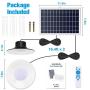 Solar Lights Outdoor, NIORSUN LED Solar Pendant Lights 5000K|4000K|3000K| Dimmable Lighting with Remote Control, 2x16.4ft Cable IP65 Waterproof for Indoor, Garden, Patio, Garage, Camp(2 Pack)