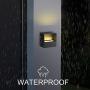 Outdoor LED Wall Lamp, 3W Square Waterproof Modern Black Wall Sconce Warm White Waterproof Porch Light for Indoor Outdoor Living Room, Corridor, Balcony,Patio, Courtyard