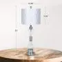 KAYBELE Modern Clear Crystal Diamond Table Lamp Bedroom Living Room Bedside 33-inch Chrome Table Lamp with White Fabric Shade Decorative Nightstand Lamp Light for Bedroom, Dresser, Dining Room
